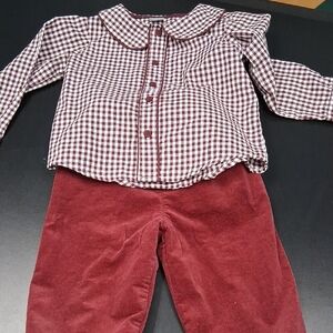 Collection B Burgundy & White Gingham Button-Up Top